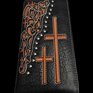 Western Cowboy Wallet Genuine Leather Bi-fold Long wallet for Men